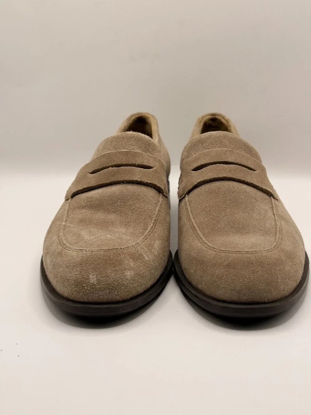 BOSS Mens Medium Beige Penny Loafer Sz 7.5